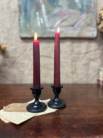 Small Victorian Ebony Candlesticks