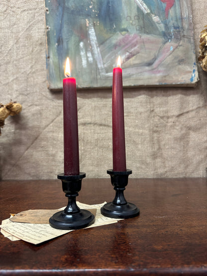 Small Victorian Ebony Candlesticks
