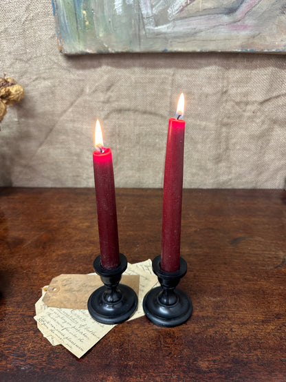 Small Victorian Ebony Candlesticks