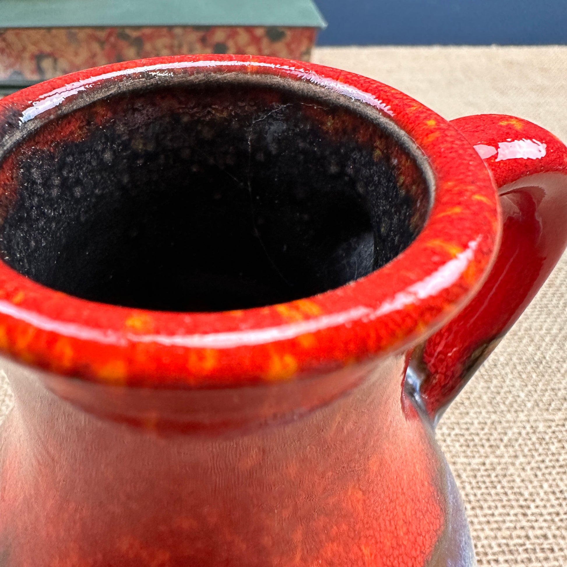 West German Fat Lava Vase Red