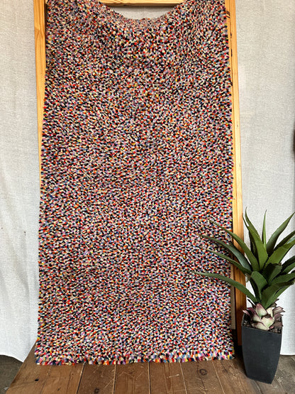 Mid-century Latch Hook Rug Confetti