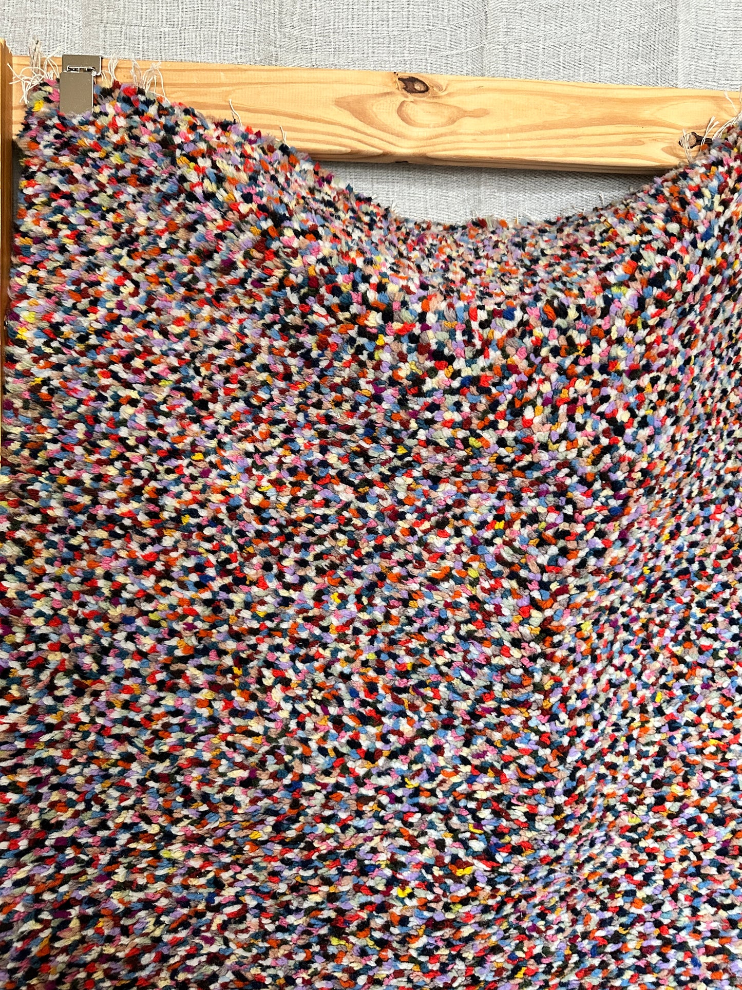 Mid-century Latch Hook Rug Confetti