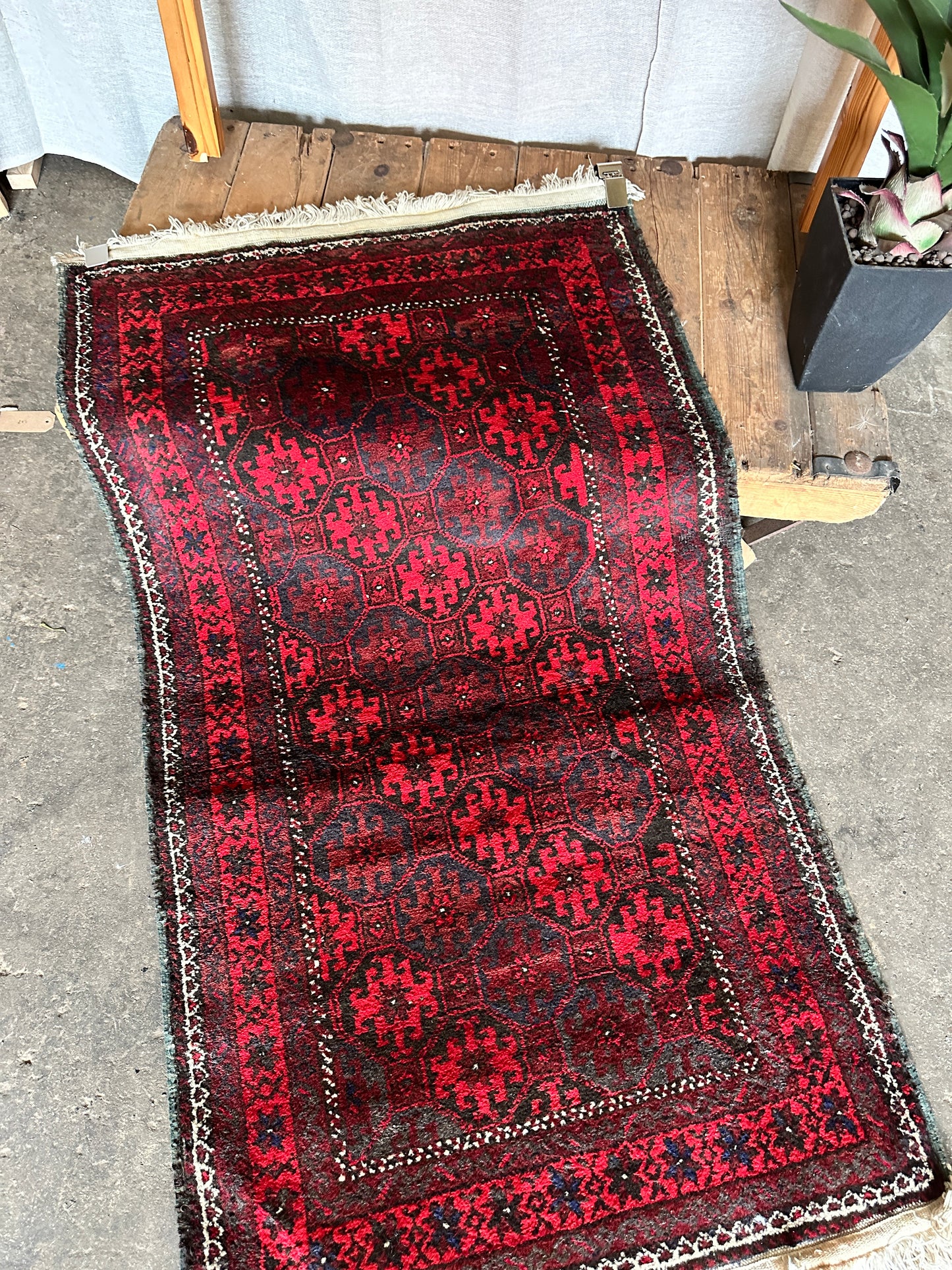 Antique Afghan Bokhara Rug