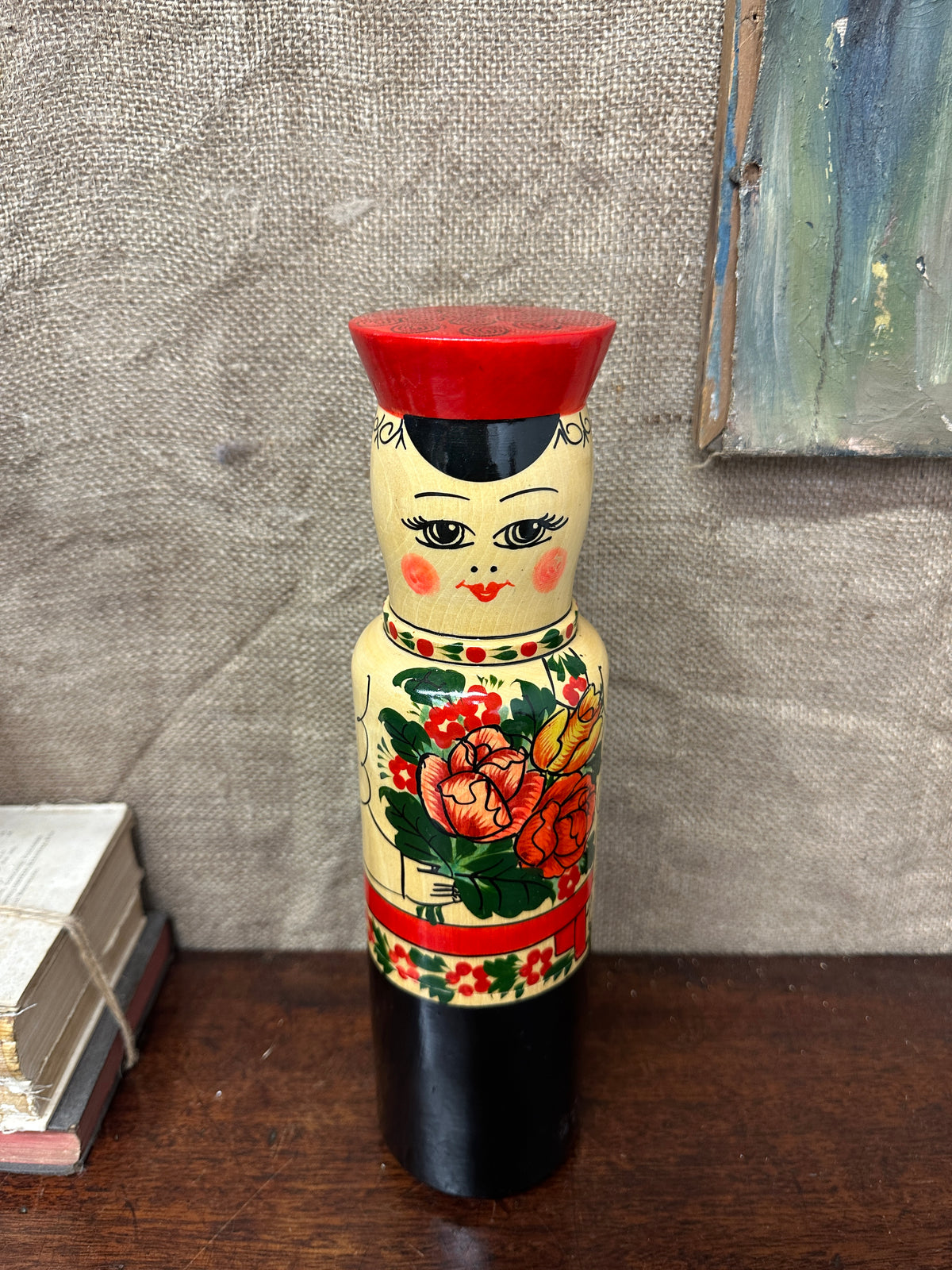 Matryoshka Doll Russian Wooden Bottle Holder