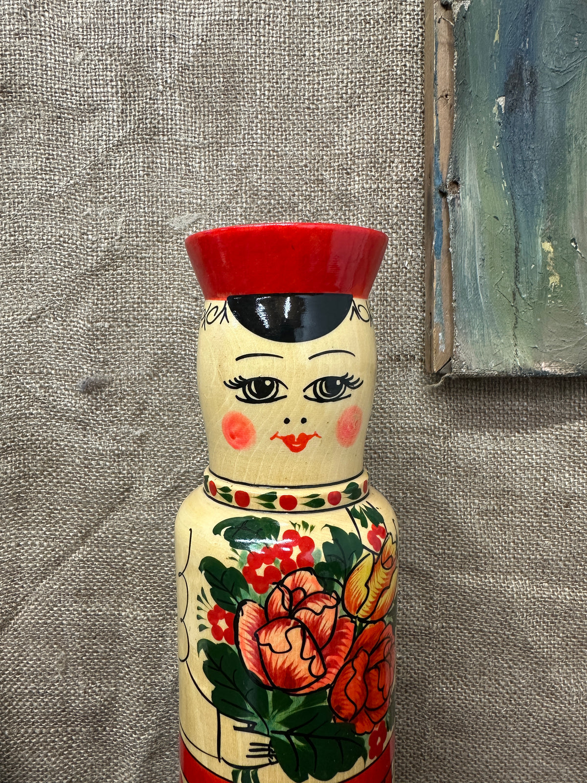 Matryoshka Doll Russian Wooden Bottle Holder