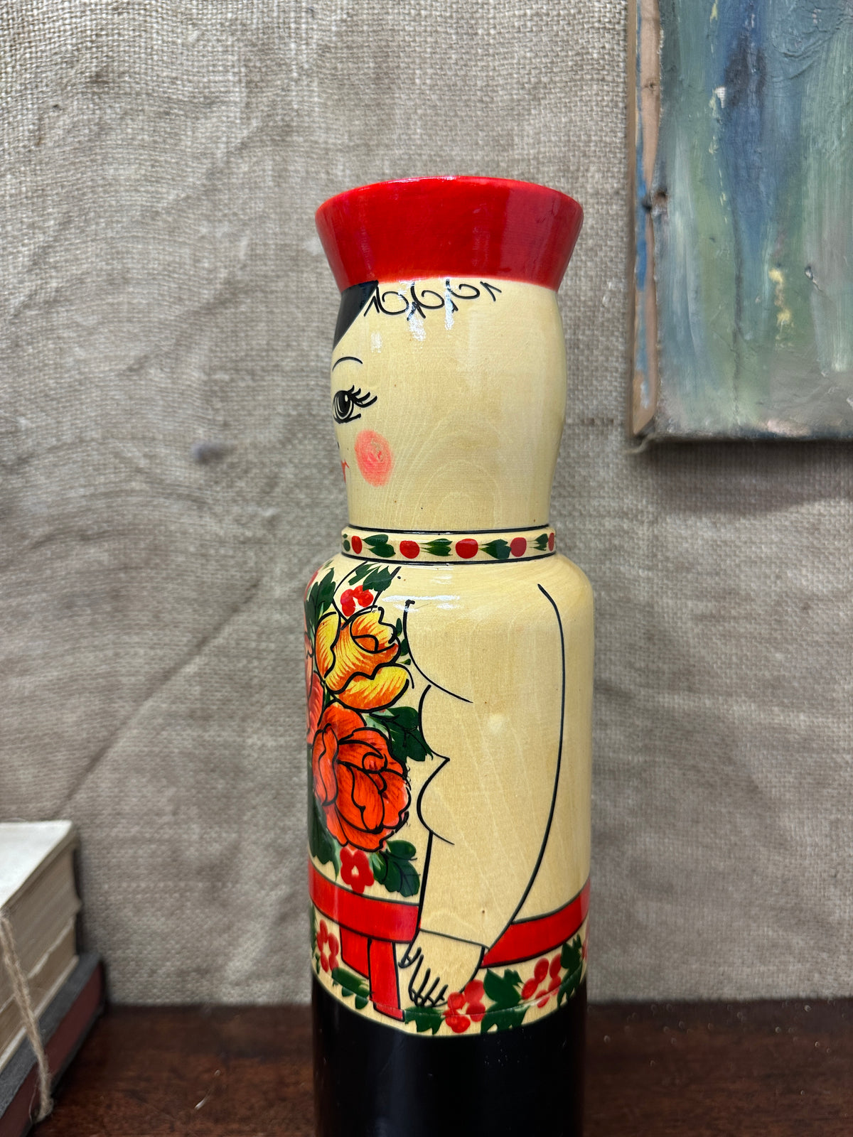 Matryoshka Doll Russian Wooden Bottle Holder
