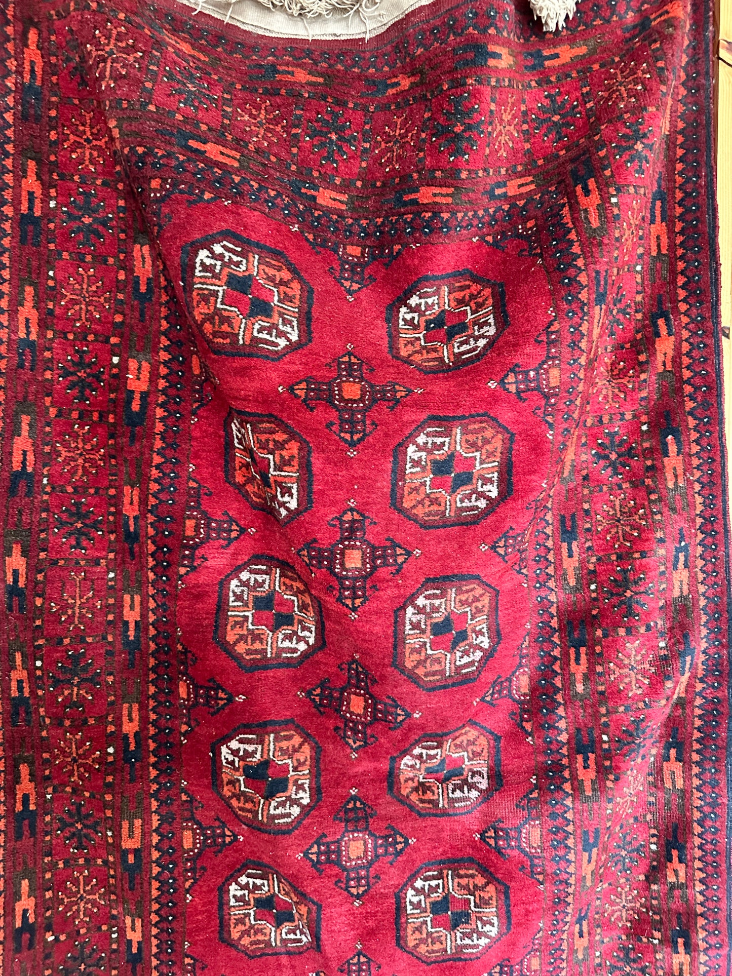 Larger Antique Afghan Bokhara Rug