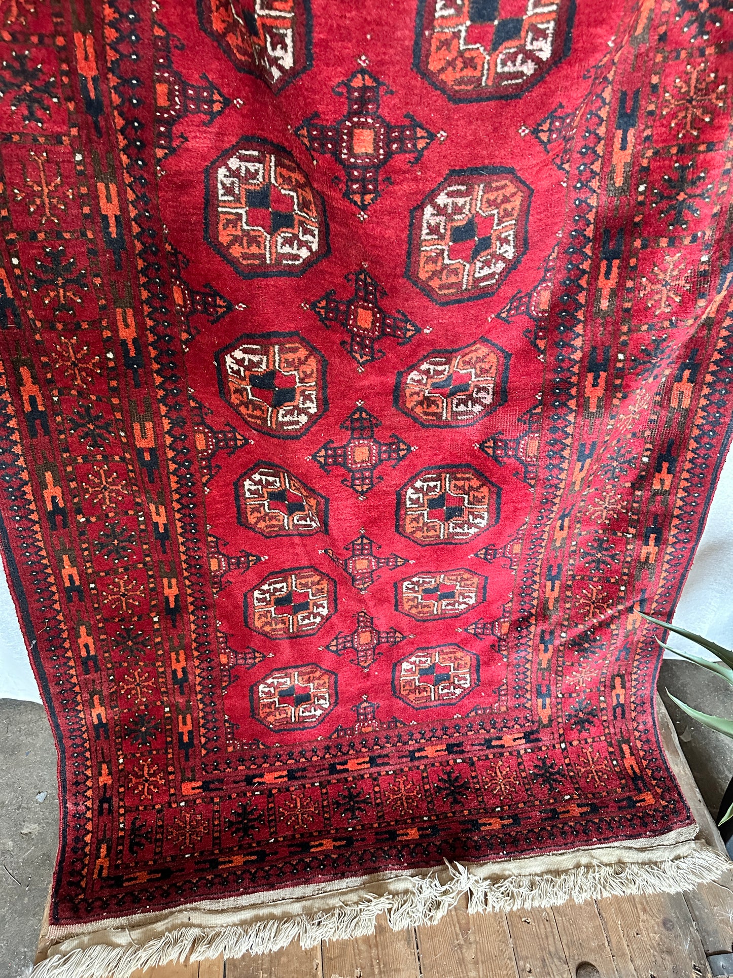 Larger Antique Afghan Bokhara Rug