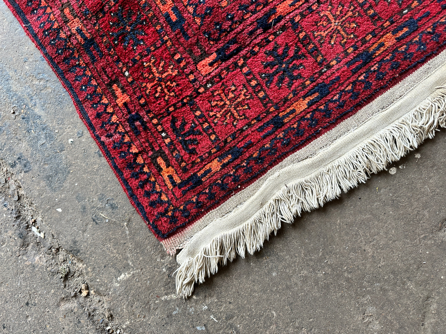 Larger Antique Afghan Bokhara Rug