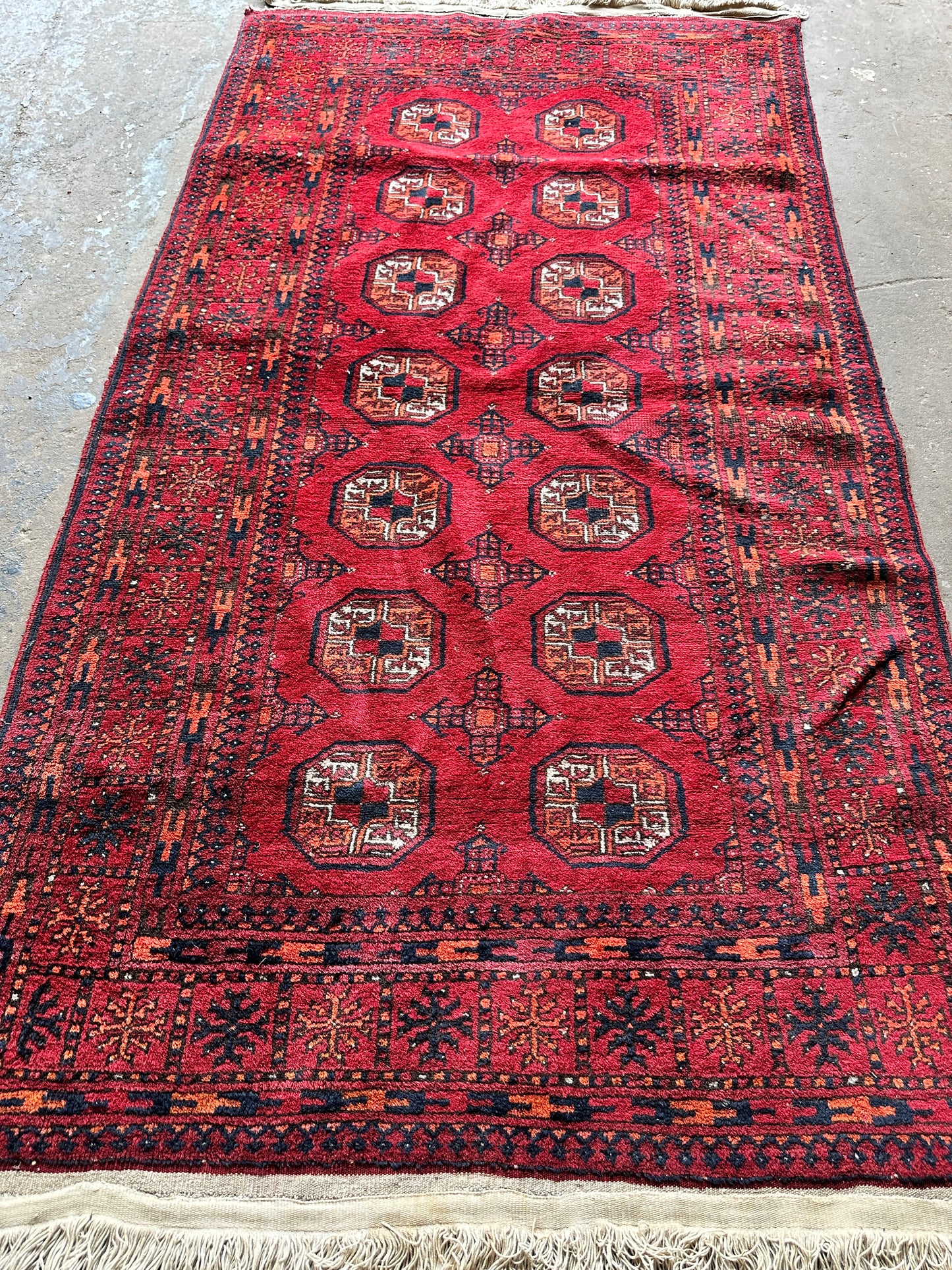 Larger Antique Afghan Bokhara Rug