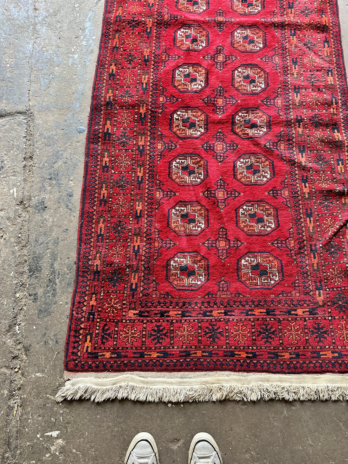 Larger Antique Afghan Bokhara Rug