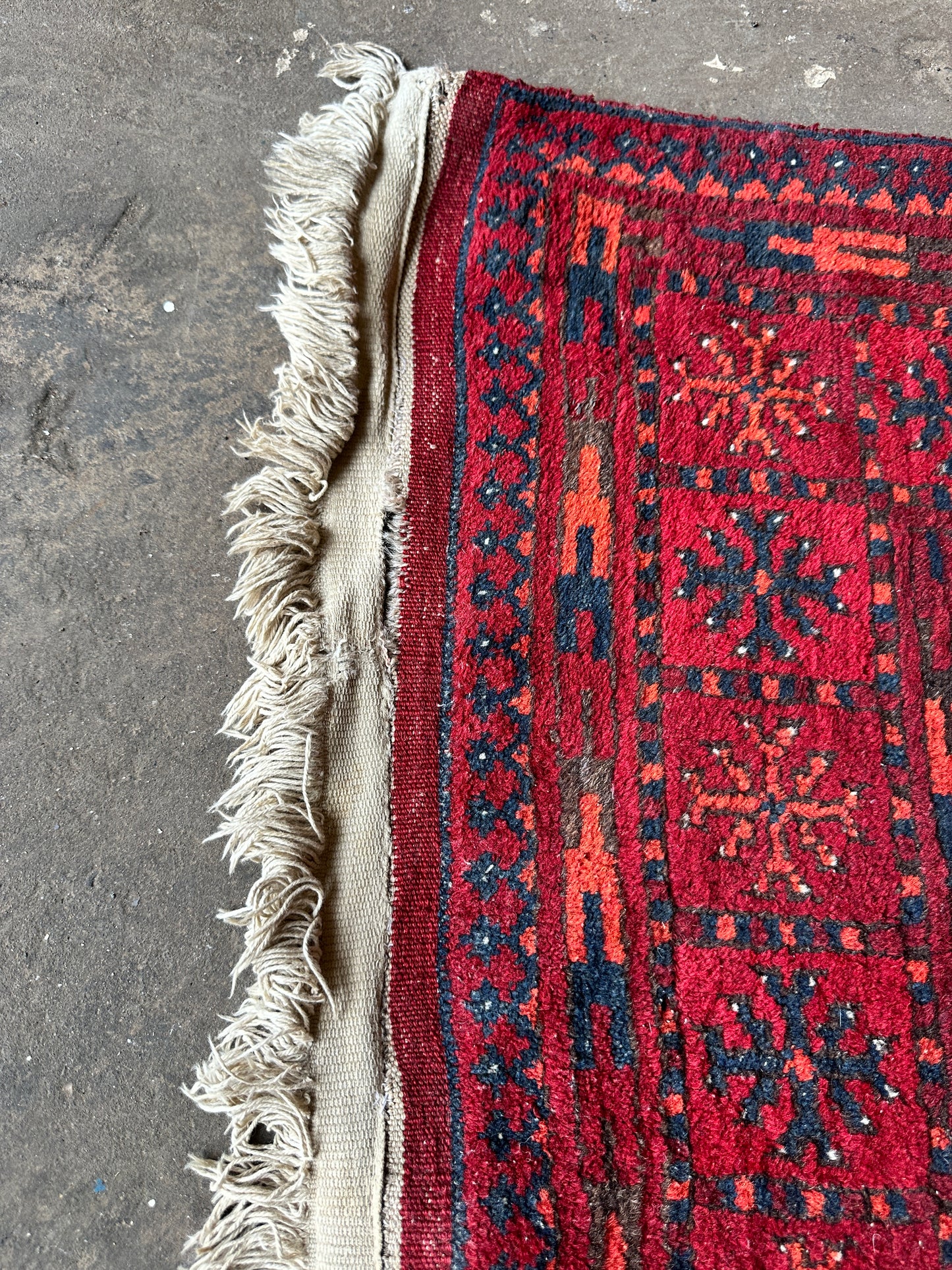 Larger Antique Afghan Bokhara Rug