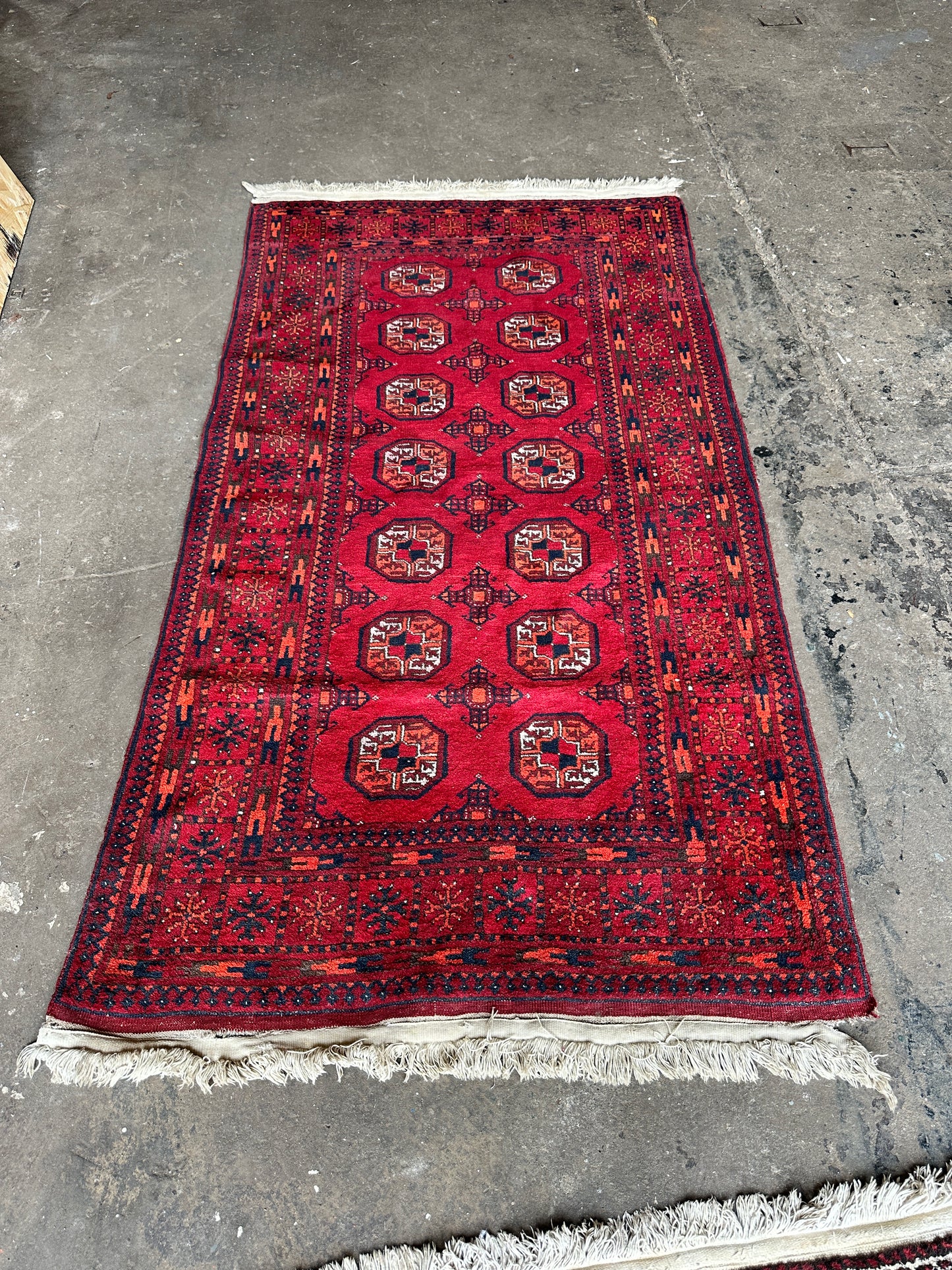 Larger Antique Afghan Bokhara Rug