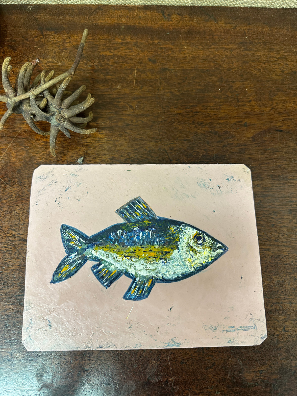 Original Oil On Board Fish