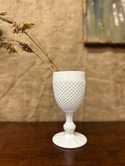 White Milk Glass Goblet