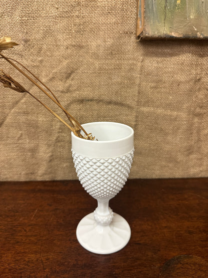 White Milk Glass Goblet