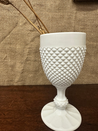 White Milk Glass Goblet