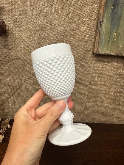 White Milk Glass Goblet