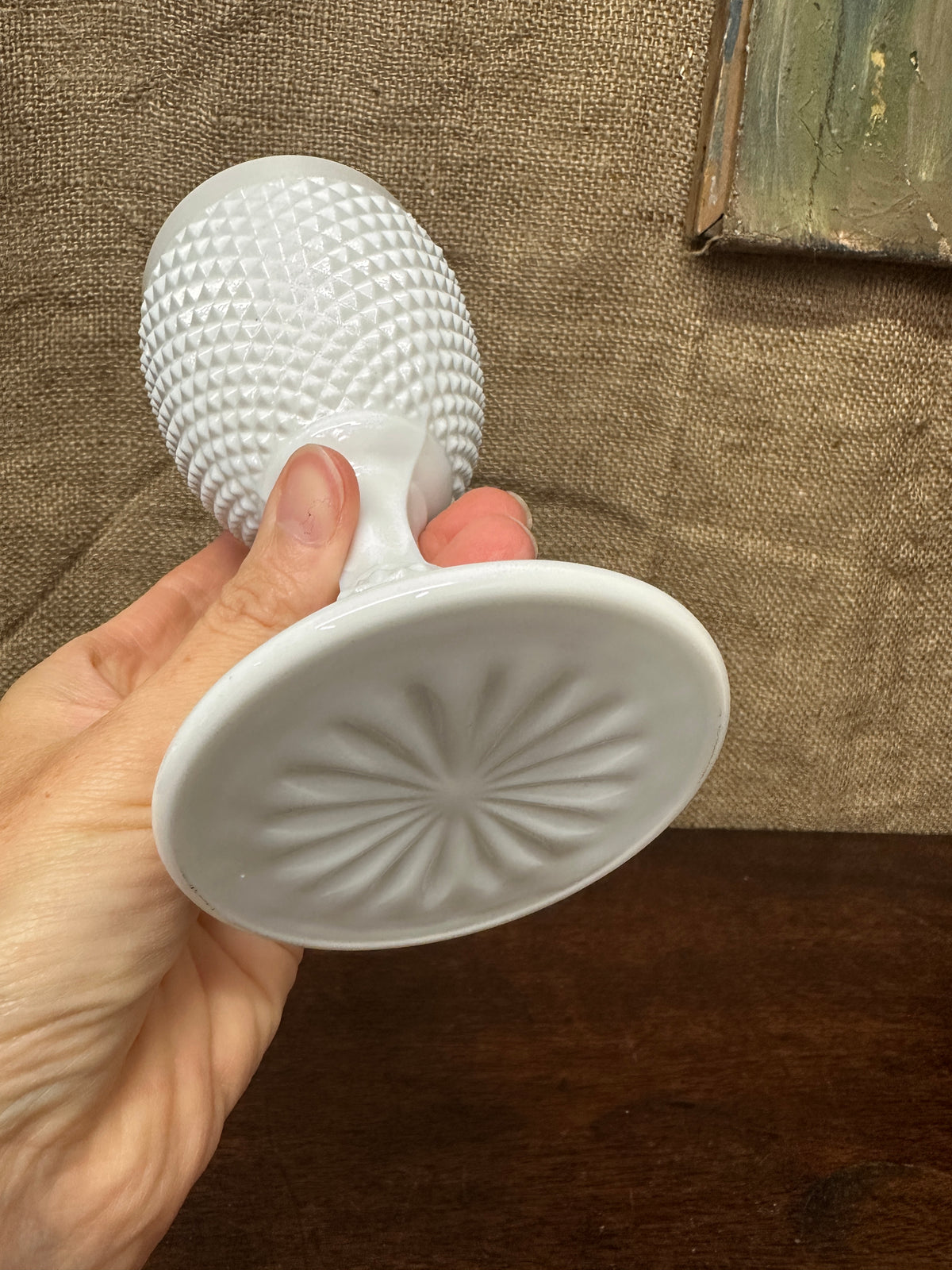 White Milk Glass Goblet