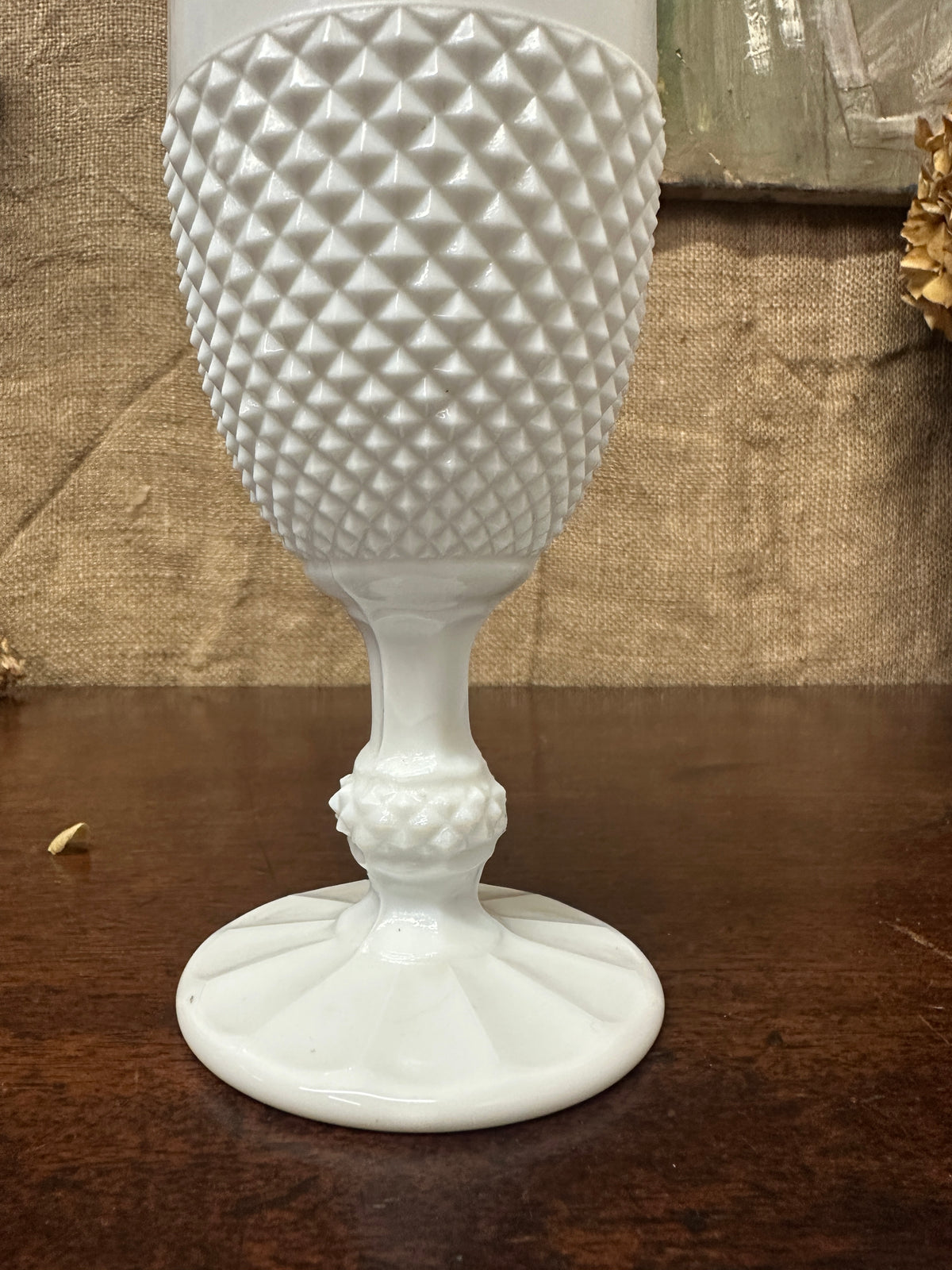 White Milk Glass Goblet