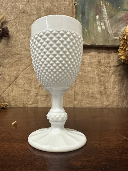 White Milk Glass Goblet