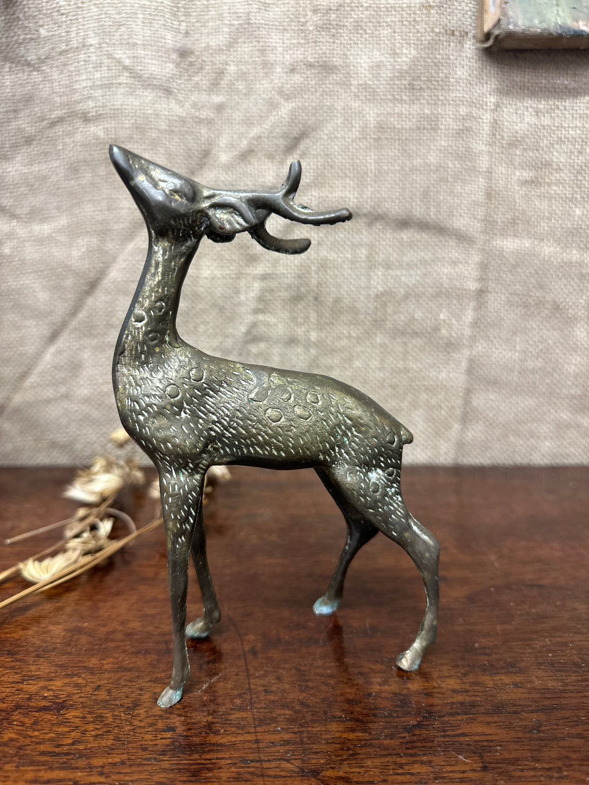 Mid Century Brass Stag Figure