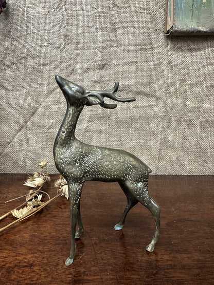 Mid Century Brass Stag Figure