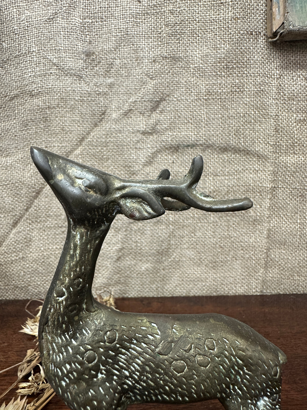 Mid Century Brass Stag Figure