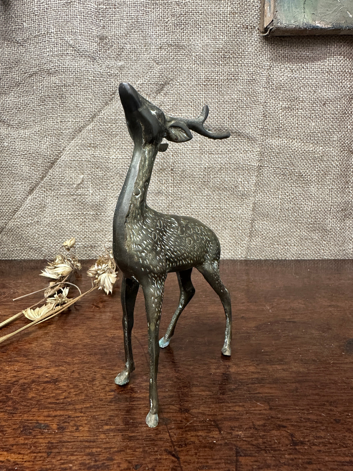 Mid Century Brass Stag Figure