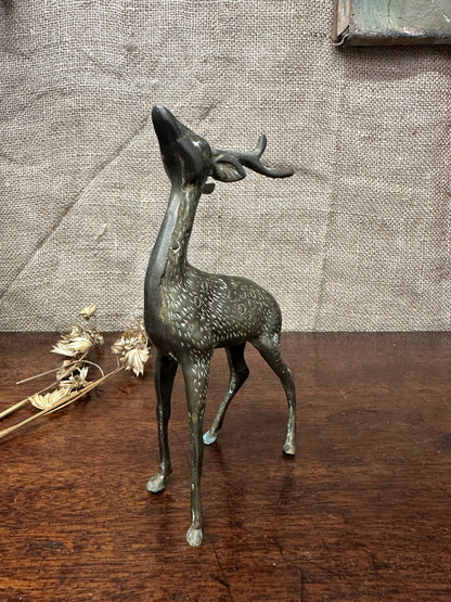 Mid Century Brass Stag Figure