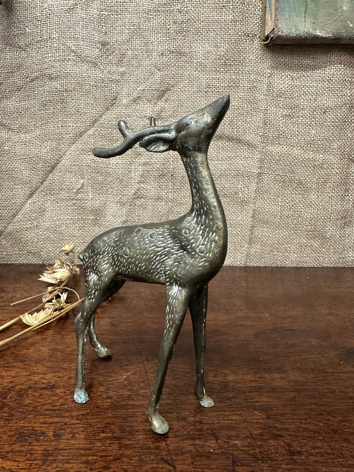 Mid Century Brass Stag Figure