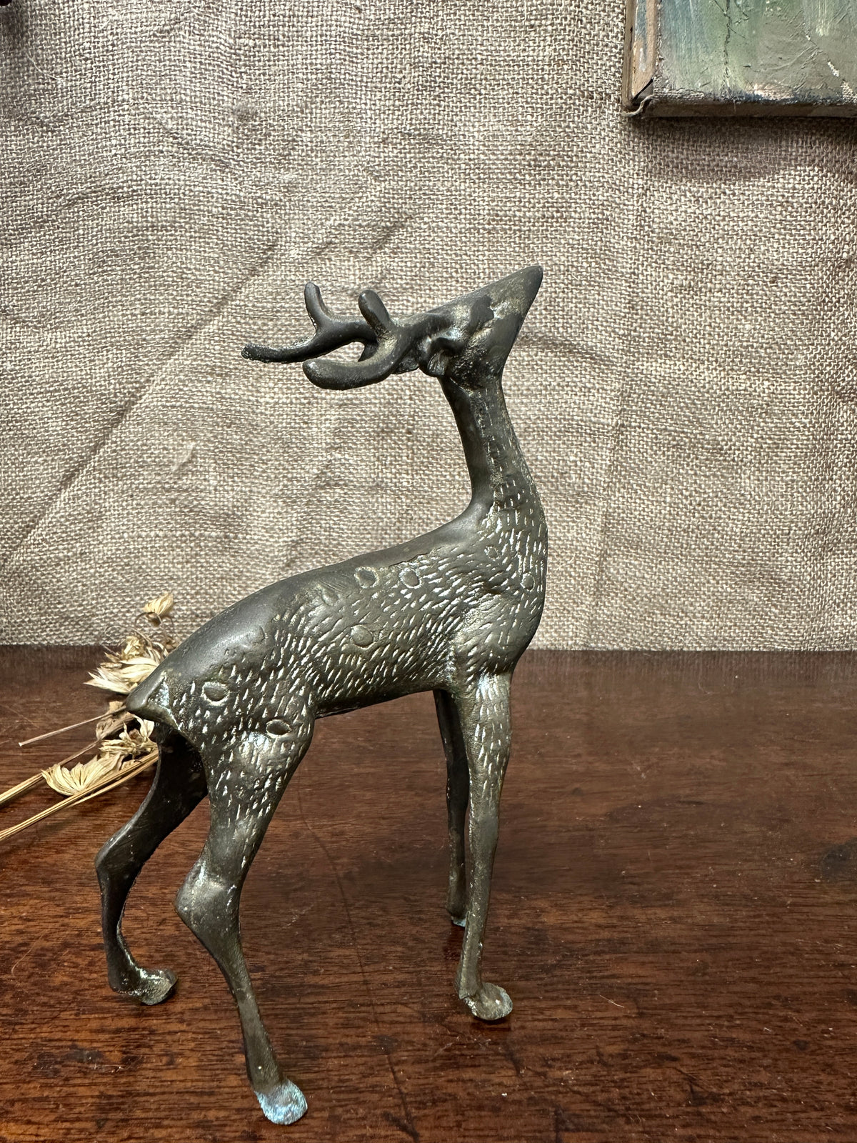 Mid Century Brass Stag Figure