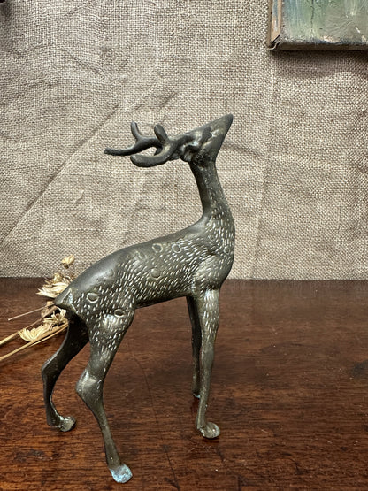 Mid Century Brass Stag Figure