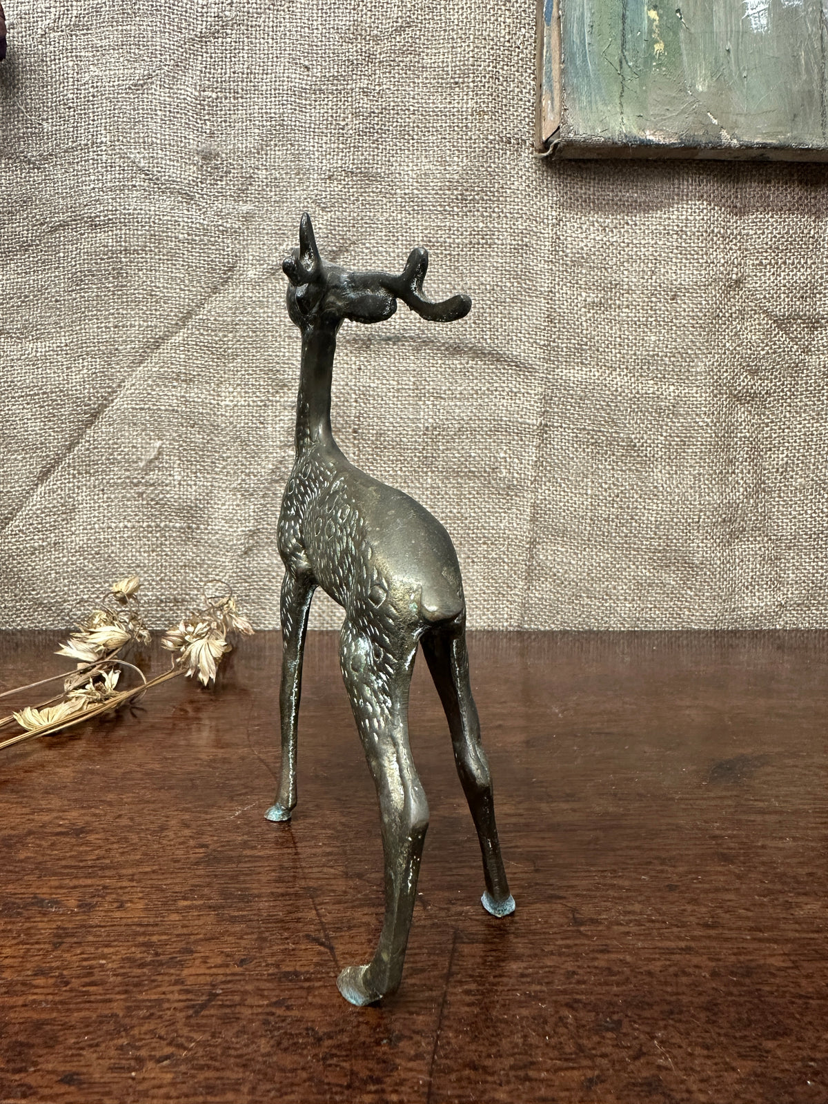 Mid Century Brass Stag Figure