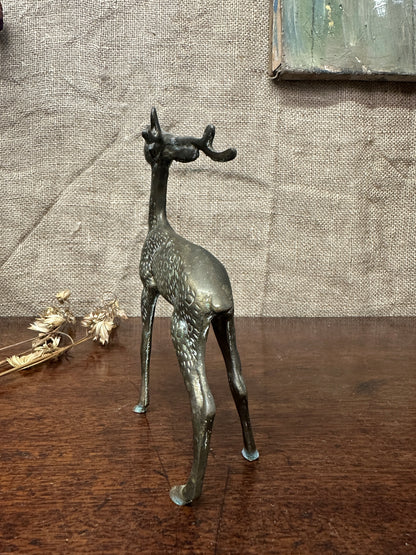 Mid Century Brass Stag Figure