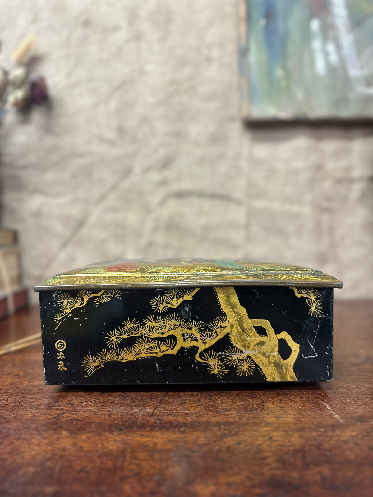 Edwardian Riley's Toffee Tin Chinoiserie