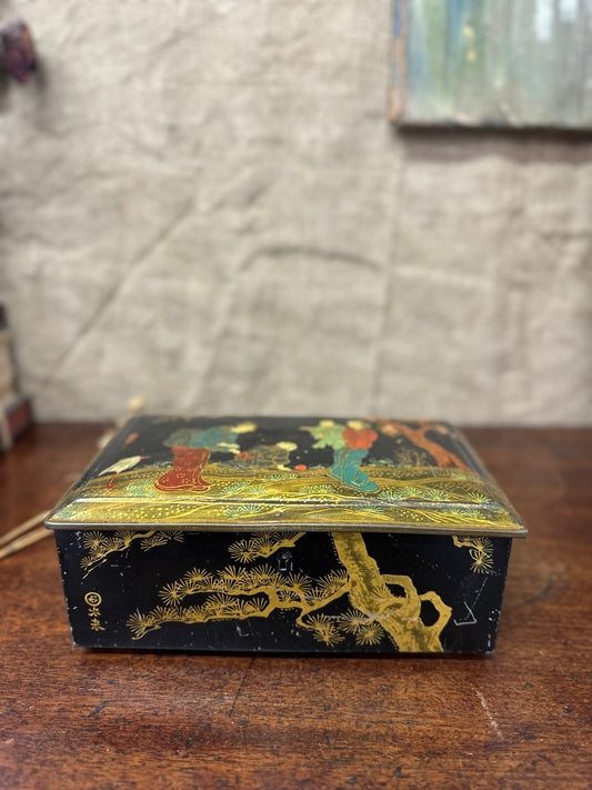 Edwardian Riley's Toffee Tin Chinoiserie