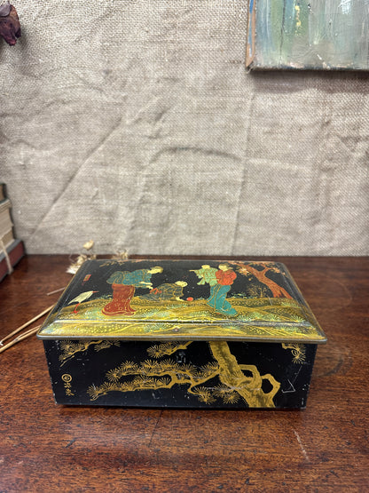 Edwardian Riley's Toffee Tin Chinoiserie