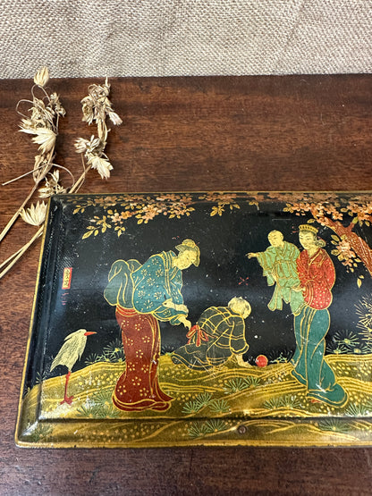 Edwardian Riley's Toffee Tin Chinoiserie