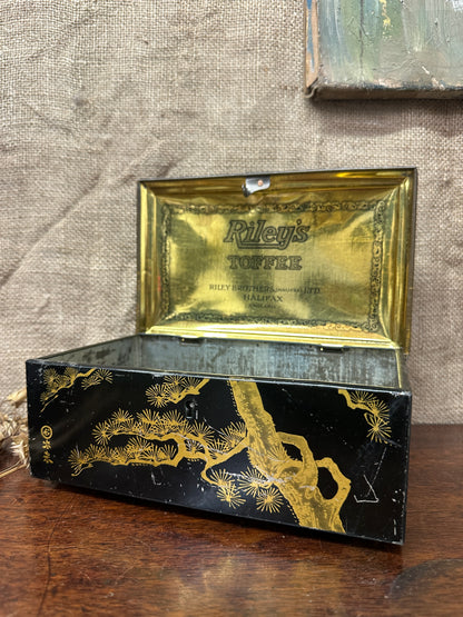 Edwardian Riley's Toffee Tin Chinoiserie