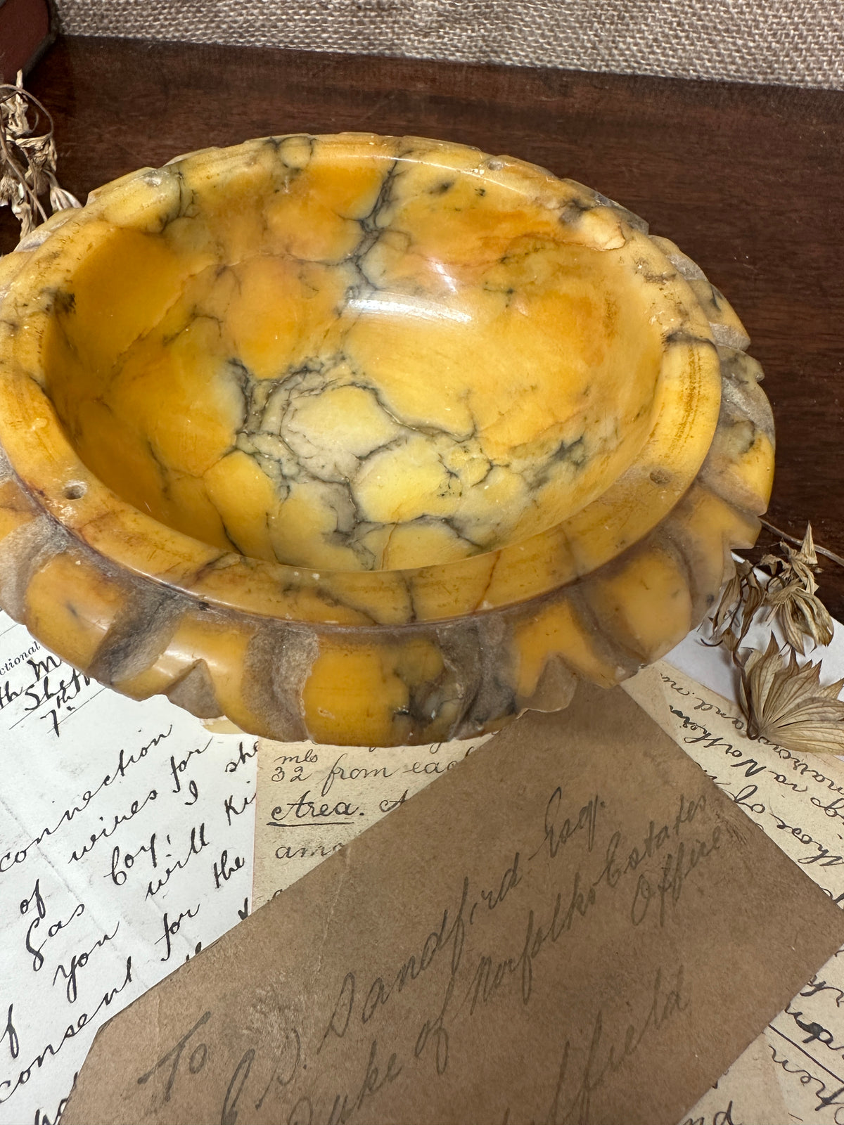 Carved Italian Alabaster Tazzas Bowl