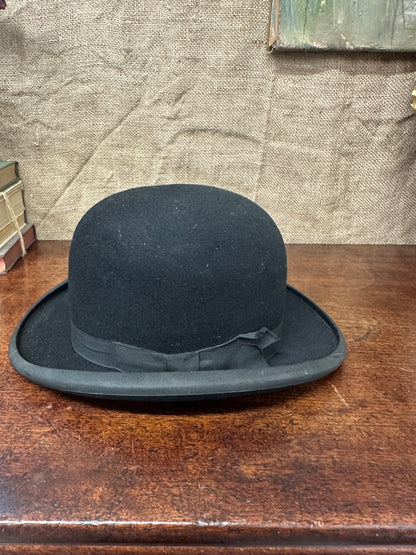 Antique Black Bowler Hat Sutton Torkington