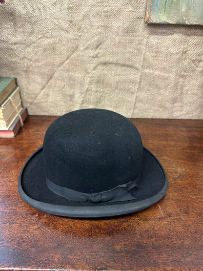 Antique Black Bowler Hat Sutton Torkington