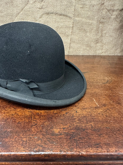 Antique Black Bowler Hat Sutton Torkington