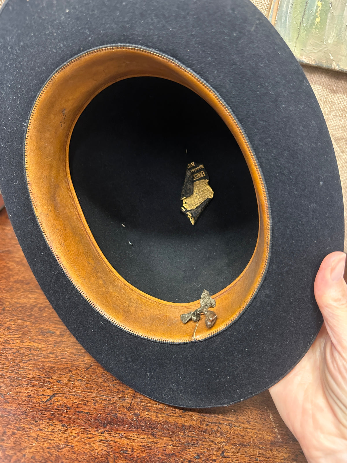 Antique Black Bowler Hat Sutton Torkington