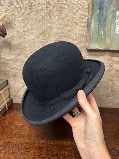 Antique Black Bowler Hat Sutton Torkington