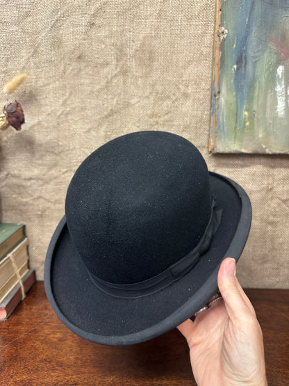 Antique Black Bowler Hat Sutton Torkington