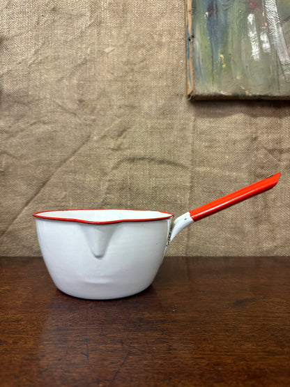 Vintage White Enamel Milk Pan