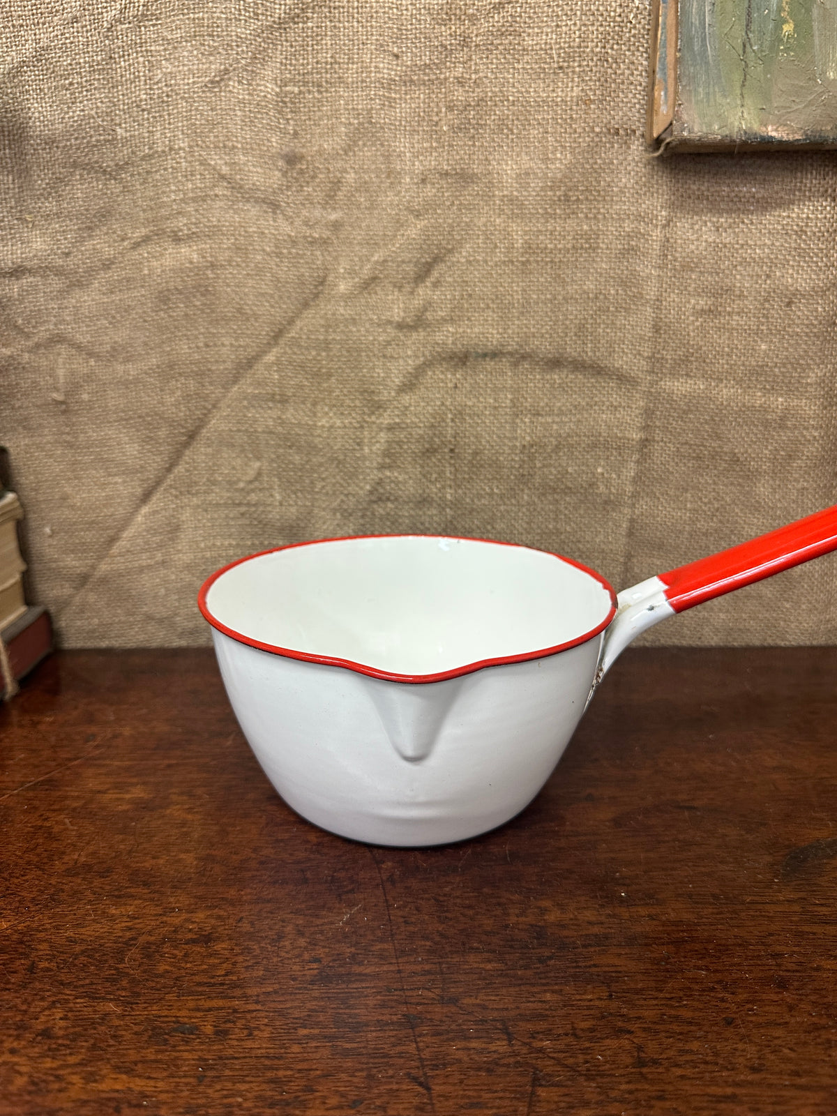 Vintage White Enamel Milk Pan