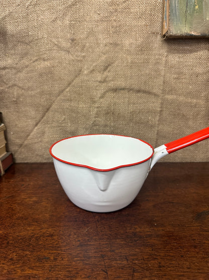 Vintage White Enamel Milk Pan